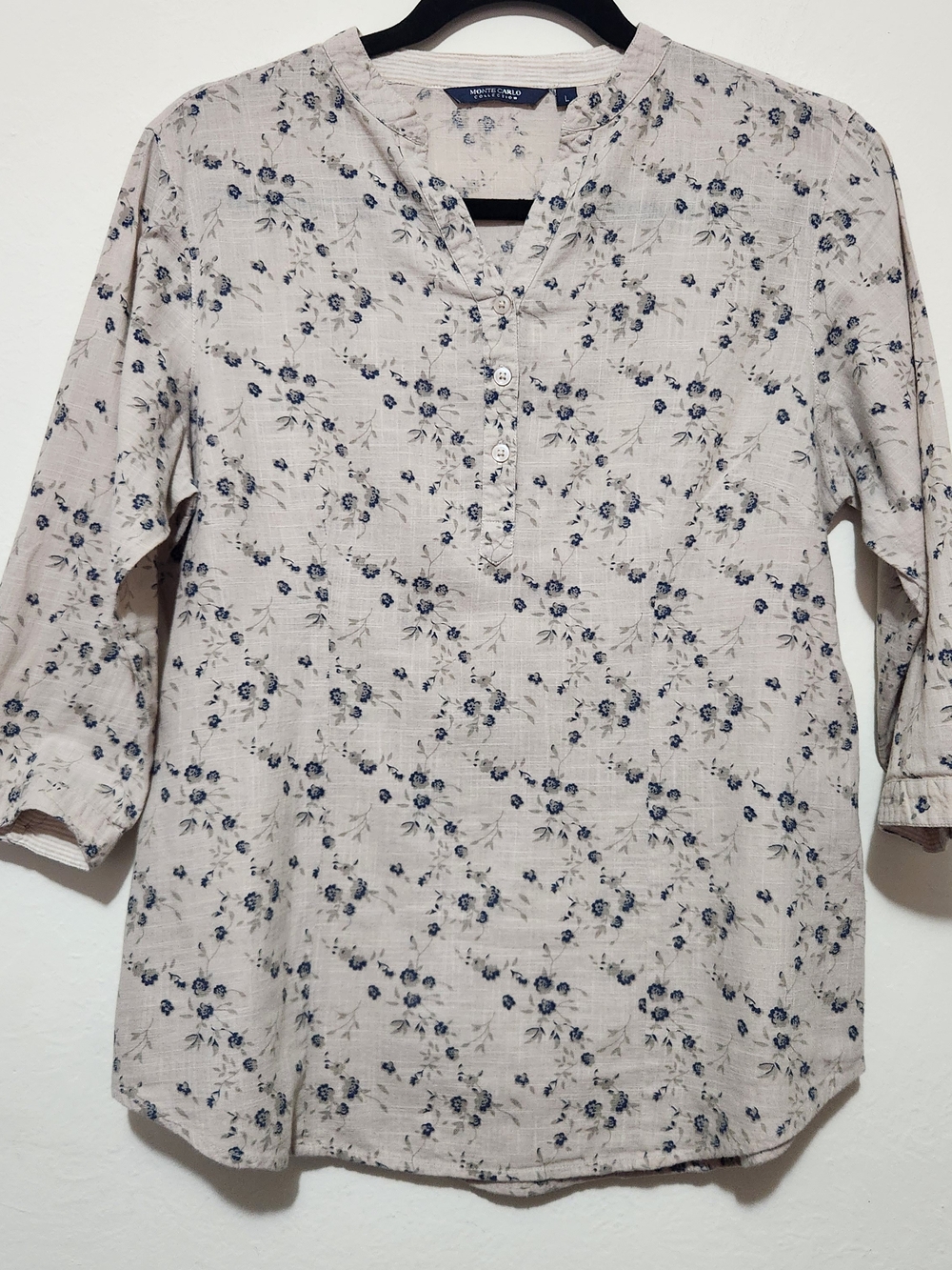 Monte Carlo Cottagecore Boho-Chic Breezy Effortless Soft Girl Undone Blouse L